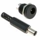 DC Jack Socket Female Connector - Round Panel 12V 3A (1PCS Male   1PCS Female)