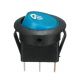 220V Round Rocker SPST Switch - for Auto/Car/Boat - with Full Illuminated Indicator (Blue)