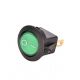 220V Round Rocker SPST Switch - for Auto/Car/Boat - with Full Illuminated Indicator (Green)