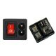 IEC320 C8 Power Cord Inlet Socket Receptacle with ON-Off Red Light Rocker Switch - 250V 2.5A for Computer Amplifier